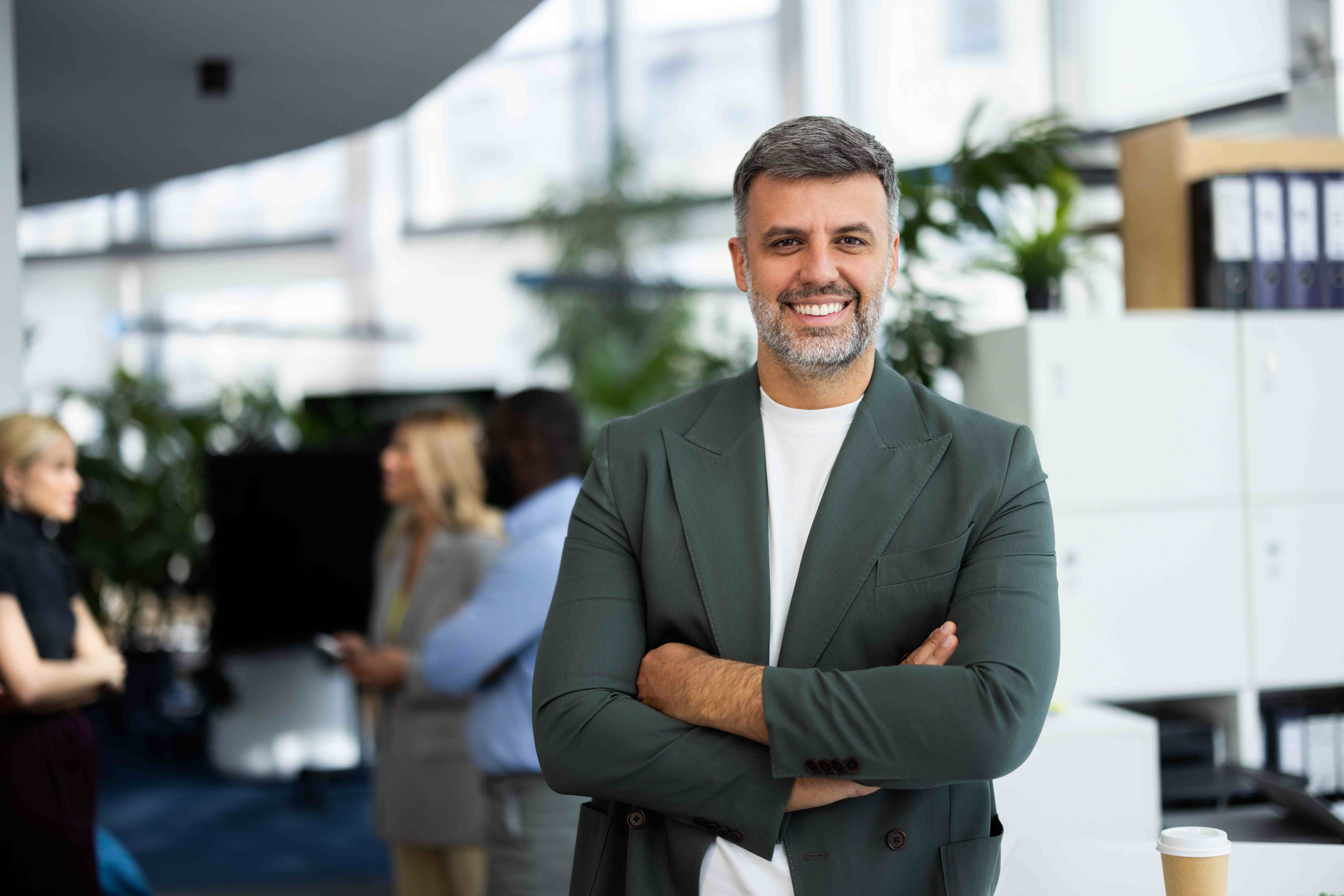 Professional founder in modern office setting